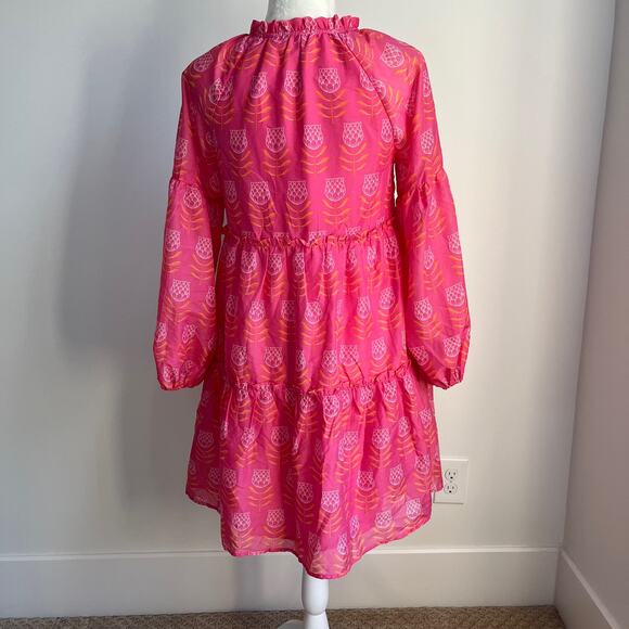 J. Marie Maeve Floral Dress XS Pink Orange - Picture 8 of 10